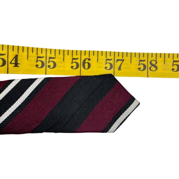 Ralph Lauren Chaps Silk Tie Striped Repp Navy Blue White Red - Picture 6 of 6